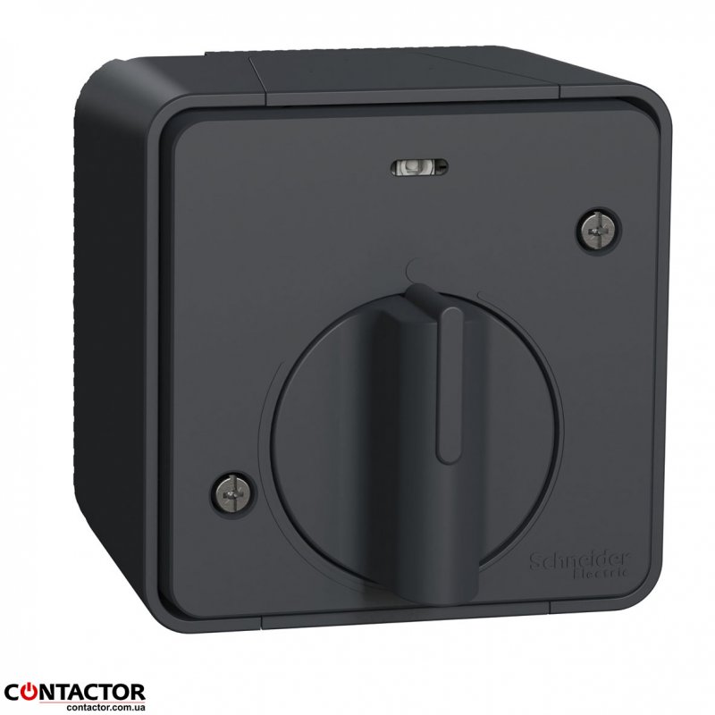 Вимикач з таймером IP55 Mureva Styl, поверхневий монтаж, чорний MUR35067