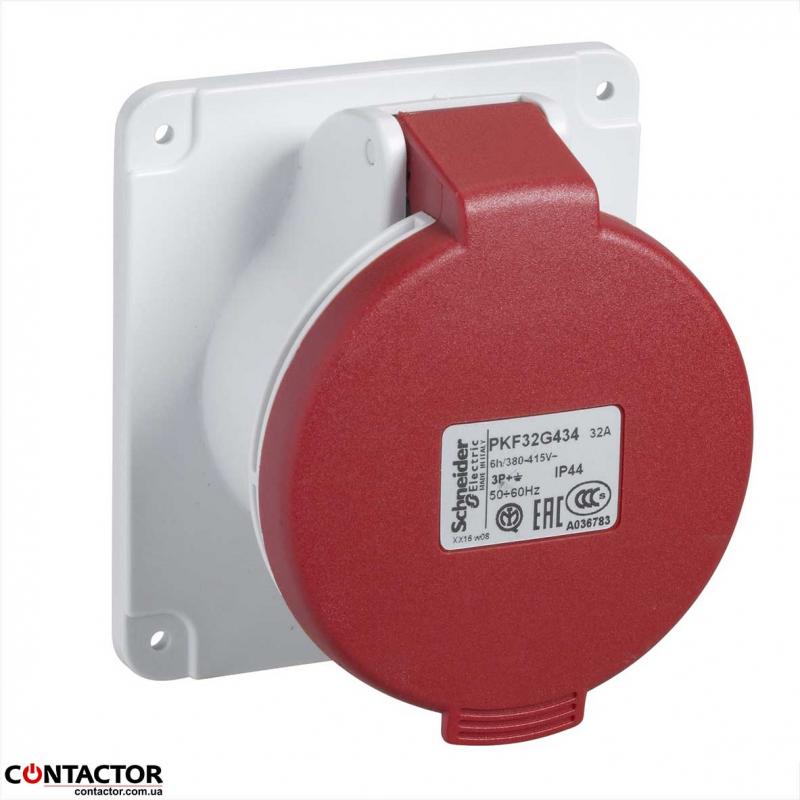 РОЗЕТКА СКРЫТОЙ УСТ ПРЯМ ВИНТ.32А 3P+N+E IP44   PKF32G435