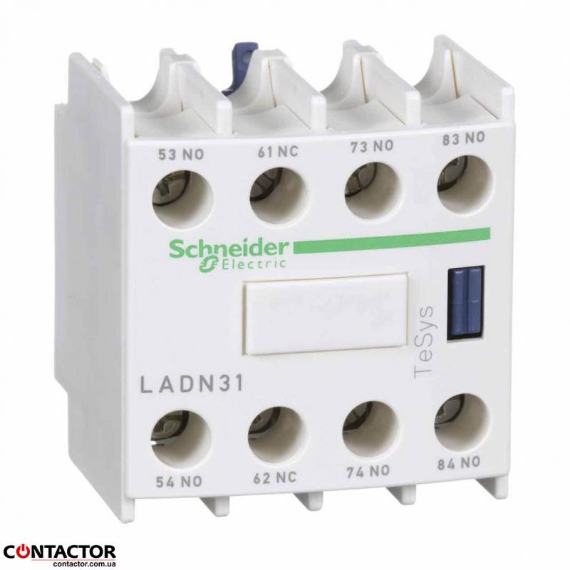 Додат контактний блок  3НО+НЗ фронт монтаж, Schneider LADN31
