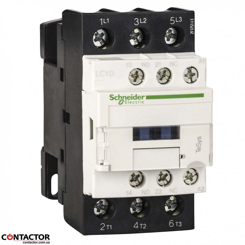 Контактор 3Р 38A НО+НЗ 24В 50Гц, Schneider LC1D38B7 Фото: Контактор 3Р 38A НО+НЗ 24В 50Гц, Schneider LC1D38B7