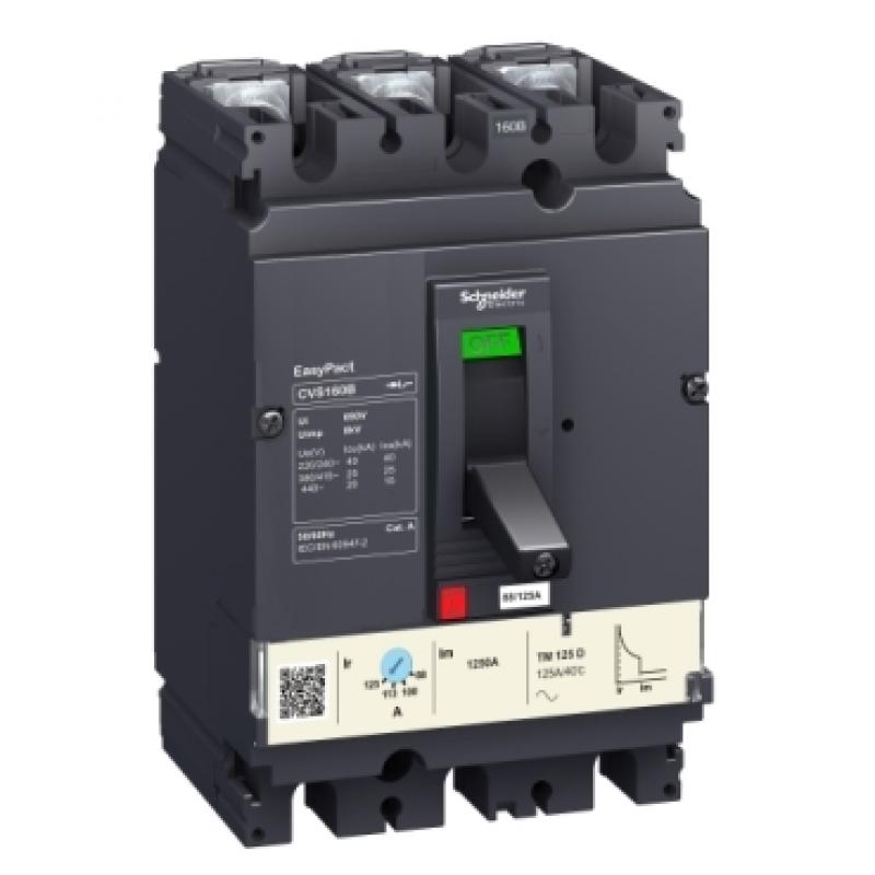 Автоматичний вимикач EASYPACT CVS160B 125A 3P3D,TM125D, Schneider LV516302 купить Автоматичний вимикач EASYPACT CVS160B 125A 3P3D,TM125D, Schneider LV516302