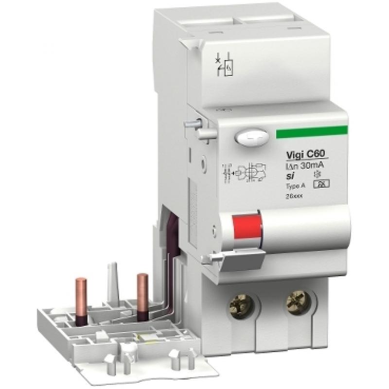 Блок диф захисту Multi9 Vigi C60 63A 2P,1000mA тип А-Si, Schneider 26806 Фото: Блок диф захисту Multi9 Vigi C60 63A 2P,1000mA тип А-Si, Schneider 26806