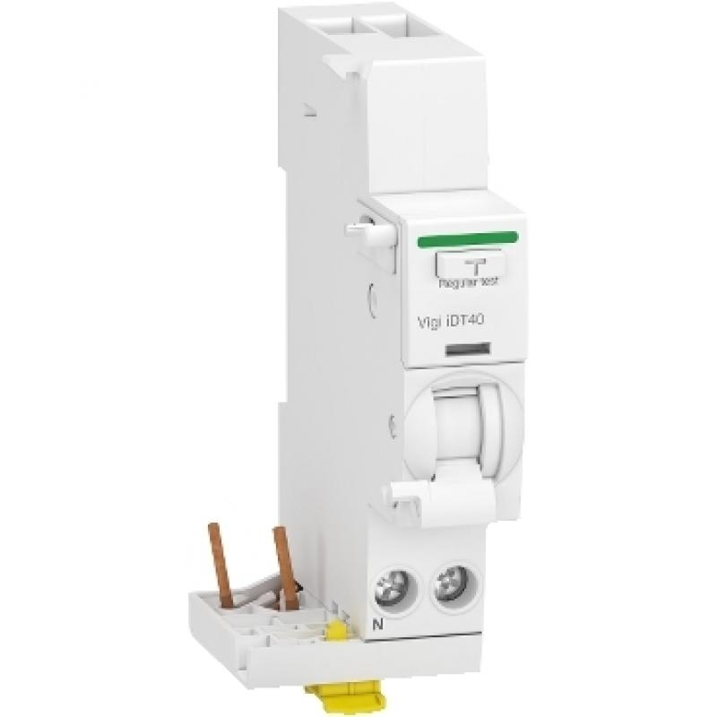 Диференційний блок Acti9 VIGI iDT40 2P 25A 30мА тип AC, Schneider A9Y62625 Фото: Диференційний блок Acti9 VIGI iDT40 2P 25A 30мА тип AC, Schneider A9Y62625