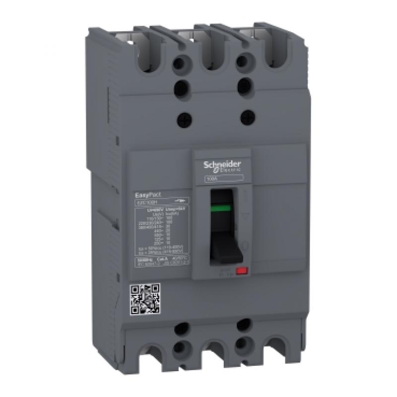 Автоматичний вимикач EASYPACT EZC100H 100A 3P3D 30кА, Schneider EZC100H3100 Фото: Автоматичний вимикач EASYPACT EZC100H 100A 3P3D 30кА, Schneider EZC100H3100