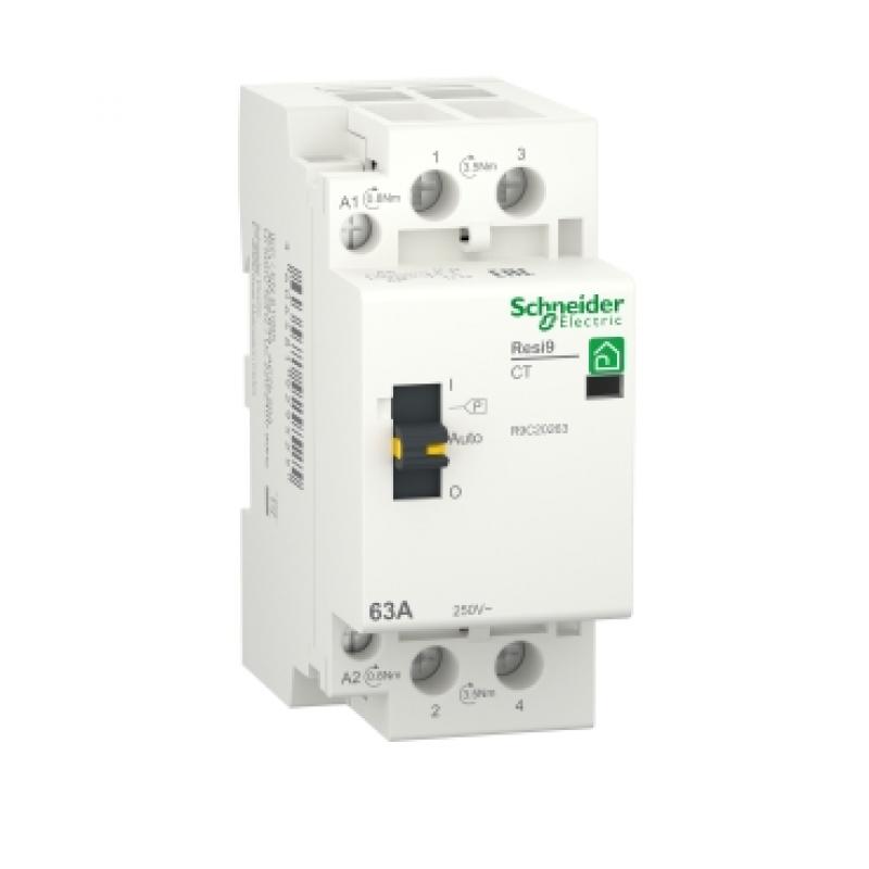 Модульний контактор Resi9 iCT 63А 2НО 220/240В, Schneider R9C20263